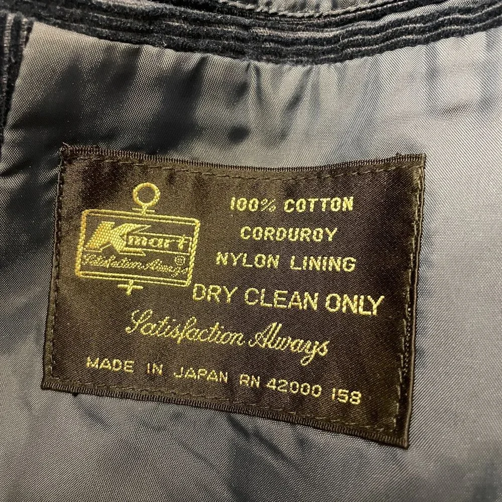 Vintage Kmart Corduroy Lined Blazer Sportcoat Men 46R Blue Japan